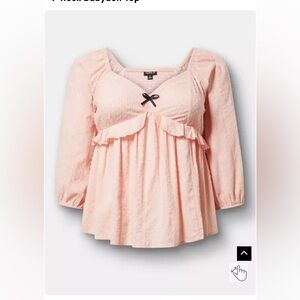 NWT Torrid Coquette Pink Textured Babydoll Top